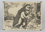 PEREZ BELLAR - figuras, serigrafia, tiragem 36/170, medindo 35x49 cm, c/ vidro, assinado e numerado