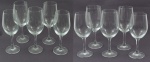 14 taças meio cristal, sendo 8 p/ vinho tinto c/ 19 cm e 6 p/ vinho branco c/ 18 cm