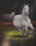 WALTER ROMULO - Cavalo correndo, OST, med. 73 x 60 cm, sem moldura, ass. no CID.