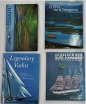 Lote composto de 4 livros sendo, EL ALMA DE LA PATAGONIA, CASANARE, SEGELSCHIFFE KURS HAMBURG e LEGENDARY YACHTS.