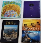 Lote composto de 4 livros sendo, ARAGAUIA, MAPA DO MARAVILHOSO RIO DE JANEIRO, RIO LIFE GUIA DA CIDADE DO RIO DE JANEIRO e GRNDES VIAGENS, CONHEÇA AS MAIS ESPETACULARES ROTAS DO MUNDO.