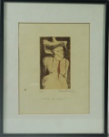 REGINA OHLWEILER. "Mulher de Chapéu", serigrafia , tiragem 20/20. 24 x 19 cm. Assinado, numerado , intitulado e datado, 1981. Emoldurado com vidro, 36 x 29 cm.