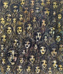 JORGE BARATA - "Tua cara", óleo sobre tela, assinado no verso e datado de 2007. Medida 142 X 122 CM.