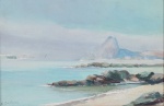 E. CARLSON - "Mare baixa", óleo sobre eucatex, assinado c.i.e. datado e localizado, Rio 1983. Medidas, tela 16 x 24 cm, moldura 34 x 42 cm.