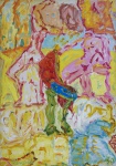 JORGE GUINLE  (Nova Iorque, EUA,1947  1987). "Dom Quixote", óleo s/tela, 140 x 100 cm. Assinado no CIE e no verso datado, 1980. Emoldurado, 142 x 102 cm.