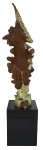 Escultura em bronze com patina com figura de Torso feminino alado.Medidas: escultura c/base 108 x 30 x 30 cm e acompanha 1 base 30 x 30 x 30 cm ( ambas as bases de madeira)
