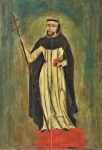 Pintura Sacra, popularmente utilizada em capelas e igrejas, óleo sobre madeira, representando São Francisco . Minas . Século XVIII/XIX. Medida total 69 X 50 cm.