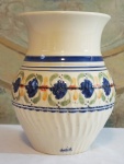 Vaso em cerâmica vitrificada CASA DO OLEIRO ( fio de cabelo). Alt. 22 cm. RETIRADA COM AGENDAMENTO NA RESIDÊNCIA EM BOTAFOGO