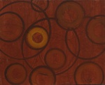 HELIO. "Círculos", óleo s/ tela, medindo 40 x 50 cm s/ moldura, datado 99.