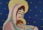 "Nossa Senhora", Tapeçaria s/ Eucatex, coleção Sorensen. Emoldurado, medindo 87 x 95 cm.
