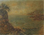 DJORI. "Marinha", óleo s/ tela, pintura italiana, assinado no CID, medindo 47 x 57 cm. No estado, apresentando rasgo no CSE.