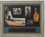 Pôster de Cinema, com imagens de Audrey Hepbum, Sophia Loren, entre outros, medindo 39 x 49 cm. Emoldurado, medindo 47 x 57 cm, no estado.