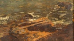 Modesto Brocos (1852-1936) - "Marinha", óleo sobre madeira, assinado. Medidas, 16 x 8 cm, moldura 30 x 23 cm. Modesto Brocos y Gómez foi um pintor, desenhista e gravador espanhol radicado no Brasil definitivamente a partir de 1890