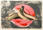 Glauco Rodrigues - "Bananas II", serigrafia tiragem 93/100, assinado e datado c.i.d 1987. Medidas 50 x 70 cm, emoldurada com vidro 67 x 87 cm.