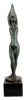 BRUNO GIORGI."Berenice" Escultura de bronze pátina verde representando mulher nua em pé com as mãos juntas para o alto. Medindo 72 cm sob base de granito negro medindo 12 cm de altura. Alt. total  84 cm. Assinado. Peça similar encontra-se reproduzida no livro do artista.