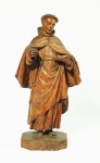 Imagem em madeira esculpida representando Santo Antônio( sem menino). Alt. 27 cm