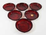 Seis saladeiras ARCOROC em vidro vermelho