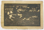 Xilografia 21/30 -  Luigi Servolini  Scena di caccia  med. 60 x 40 cm