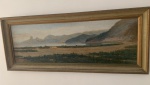 VIRGILIO LOPES RODRIGUES - " Lagoa Rodrigo de Freitas" óleo s/ tela , medindo 120x40, assinado e datado 1928 no CID