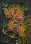 Francisco da Silva - "Galo", tempera sobre tela, assinado é datado de 1979. Medida 66 x 47 cm, sem moldura.