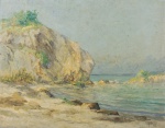 PARREIRAS -  " Praia deserta" ost, 68 x 86 cm ,datado 1936 . Moldura 87 x 106 cm Ass e datado no CID