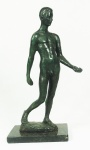PEDROSA- " Figura masculina" escultura em bronze, base em mármore negro, medida total 45 cm de altura