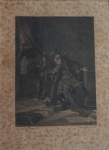 Antiga gravura francesa. "Don Alphonse D'Este". Print par Gaston Melingue, medindo 19 x 14 cm. Emoldurado com vidro, 32 x 27 cm. No estado ( fungos e manchas do tempo).