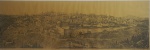 Gravura panorâmica de Jerusalém  - KING DAVID GALLERY JERUSALEM - augustt/ september 1967, medindo 35x11 cm, c/ moldura envidraçada 49x113 cm