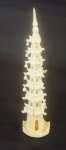 Pagode em marfim esculpido (faltam alguns sininhos, suporte quebrado) altura 23 cm