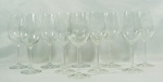 Conjunto em cristal translucido composto por 10 (dez) taças para vinho. Medida: 24cm de altura.