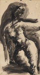 JOSE PEDROSA. "Figura feminina", desenho nanquim, 30 x 16 cm. Assinado no CIE. Emoldurado com vidro, 53 x 39 cm.