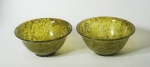 Par de pequenos bowls em jade. 10cm de diâmetro.