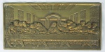 Santa Ceia em bronze , medindo 20 x 40 cm .