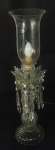 Luminária de mesa em cristal , pingentes de vidro. 65cm de altura. Falta 1 pingente.
