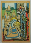 DI CAVALCANTI. Serigrafia colorida "Natal na Bahia", impressa na Casa da Flâmula Ltda., assinatura na chapa. Medida: 24x17cm.