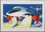 FRANK SCHAEFER. Serigrafia 1970, tiragem 25/70, "Meio de transporte". Medida: 50x70cm.