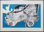 IAZID THAME. Serigrafia 1970, "Carro", tiragem 25/100, assinatura no c.i.d. Medida: 50x70cm.