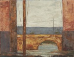 JOSÉ PAULO MOREIRA DA FONSECA. "Ponte com rio", óleo s/tela, 28 x 35 cm. Assinado no CID. Emoldurado, 48 x 54 cm.