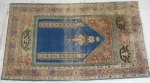 Antigo tapete Turco de oração (no estado, rapé e refazer cordão e franjas), medindo 1,66 x 97 = 1,61 m²