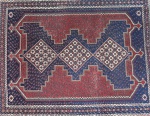 Tapete Persa antigo Afshar, medindo 1,38 x 1,09 = 1,50 m²