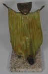 BUSTAMANTE- escultura em bronze patinado, assinado, tiragem nº 91/100, medindo 28x20 cm, base em mármore