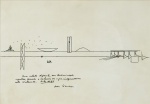 Oscar Niemeyer (Rio de Janeiro, 1971 - Rio de Janeiro, 2012). "Brasília", desenho a nanquim, assinado e datado de 1964. Medidas, 32 x 48 cm, emoldurado com vidro, 50 x 64 cm.