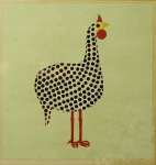 ALDEMIR MARTINS (1992/2006) - "Galinhas", gravura emoldurada, assinada, datada de 1957, medindo no total 62x55 cm.
