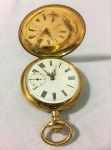 Relógio de bolso - Ancre 12 Rubis Nickell Spiral Breguet Chatton nº 66731, ouro 14 k contrastado em todas as peças, 3 tampas, peso total 74.6 gr