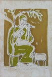 C. Pastro - " O Bom Pastor - Orfeu ", serigrafia tiragem 8/50, assinado no c.i.d. Medidas, 70 x 50 cm, emoldurado com vidro, 72 x 52 cm.