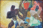 SIGAUD - Eugênio de Proença Sigaud (1899/1979) "Metalúrgico", óleo sobre cartão medindo 18 x 12 cm sem moldura e 49 x 55 cm com moldura. Assinado e datado.