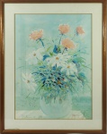 Assinatura ilegível - "Flower II", serigrafia, tiragem 229/275, assinada c.i.d. a lápis. Medidas 52 x 38 cm, emoldurada com vidro, 65 x 52 cm.