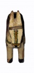 "Cavalo", peça em madeira policromada medindo 11 x 4 x 11 cm. Pintura descascando.