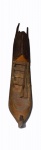 GAMALIEL. "Canoa-Marreca", Arraial do Cabo-RJ, peça em madeira medindo 3,5 x 2 x 17 cm. Façta um apoio. Assinada.