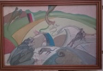 ALOYSIO ZALUAR. "Rio d'areia", óleo sobre tela medindo 35 x 54 cm, assinado e datado no c.i.e., 84, intitulado e numerado F 402.